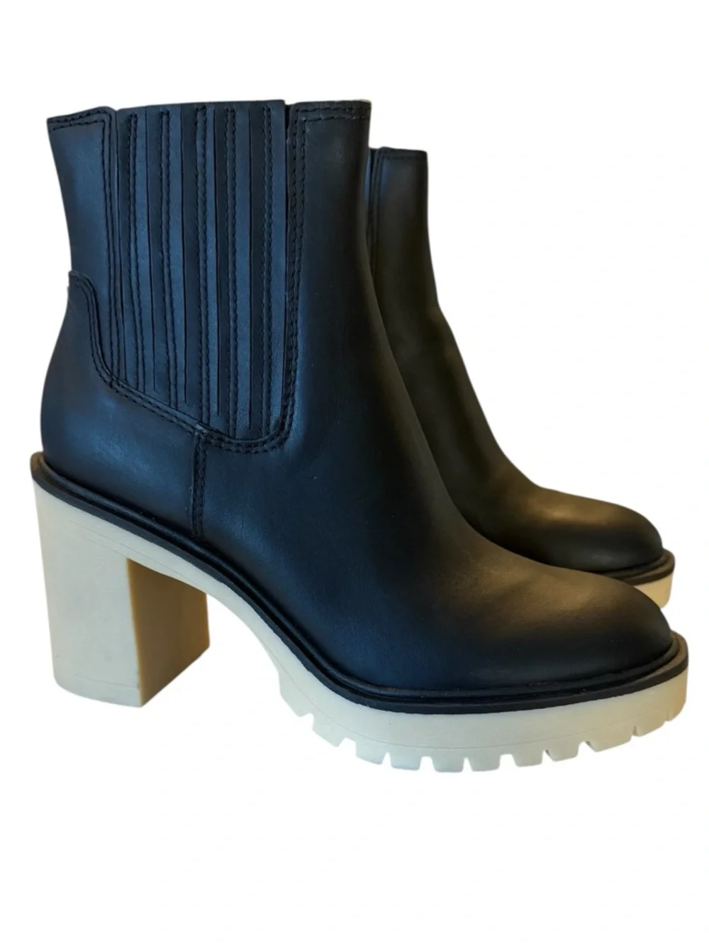 Dolce Vita Caster H2O Black Leather Waterproof Lug Sole Boot 8.5 NIB